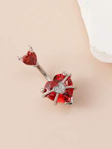 1 Piece Cute Bow Pink Zirconia Navel Ring Made Of Stainless Steel 316 Body Piercing Jewelry Sweet And Delicate For Daily Wear With Multi-Color Options