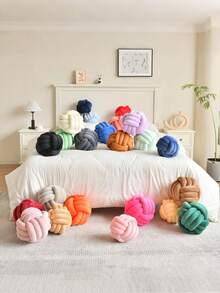 1个装饰性打结抱枕球。球形装饰抱枕/靠垫，适用于家用椅子、沙发等。优雅时尚。圆形天鹅绒打结抱枕靠垫，适用于日常聚会、派对、圣诞装饰和其他场合。 - 粉色 - 查看 9