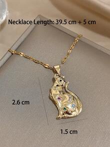 1 Pc Cute Vintage Pendant Necklace For Women Stainless Steel Chain Necklace Daily Party Jewelry Christmas Gifts