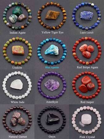 1 件天然水晶石珠手链（无中间石）