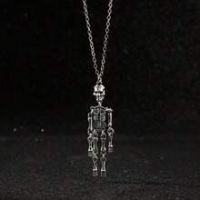 1pc Skull Necklace, Women Pendant Earrings, Stainless Steel Necklace, Halloween Necklace