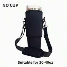 1 set de husă de 40 oz cu, compatibilă cu setul de accesorii pentru sticle de apă Stanley Sports, husă din neopren pentru sticlă cu curea de umăr reglabilă, geantă de depozitare dublă, portofel mobil pentru monede, pălării de paie, carabiniere, brelocuri și pandantive cu perle artificiale, potrivită pentru călătorii, accesorii pentru pahare de fitness în aer liber.