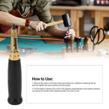 6 Punzones de Tornillo Japoneses Ajustables, Punzón de Tornillo de Cuero, Herramienta Automática de Cuero, Herramienta de Perforación de Encuadernación, Herramienta de Encuadernación para Coser Cuero - 1 - Ver 7