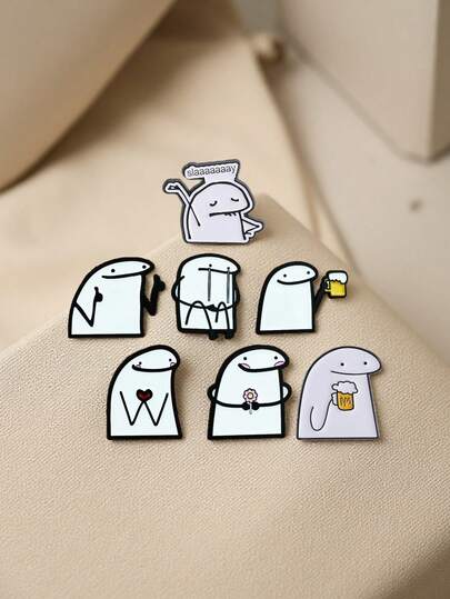 1 Pieces Of Simple Cartoon Figurine Shaped Alloy Brooch Badges, Personalized And Creative Figurine Bags, Clothing Accessories, Suitable For Daily Wear, Music Festival Parties, Ideal Gifts For Friends, And Perfect Party Gifts.