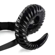 1 Băng đô sừng linh dương Gothic Băng đô sừng quỷ cho Halloween Băng đô sừng quỷ cho trang phục hóa trang thời Phục Hưng - màu đen - Xem 5