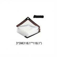 Waterproof 1pc Clear Plastic Tarp - Patio Cover With Grommets, Drawstring Closure, 99% Waterproof Outdoor Canopy - Windproof And Insulation Shelter For Porch, Garden, Camping