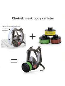 6800A Full Face Respirator Mask, Gas Mask For Acid/Organic/Ammonia, Paint, Chemical, Pesticide, Laboratory, Anti-Dust, Multifunction Filters