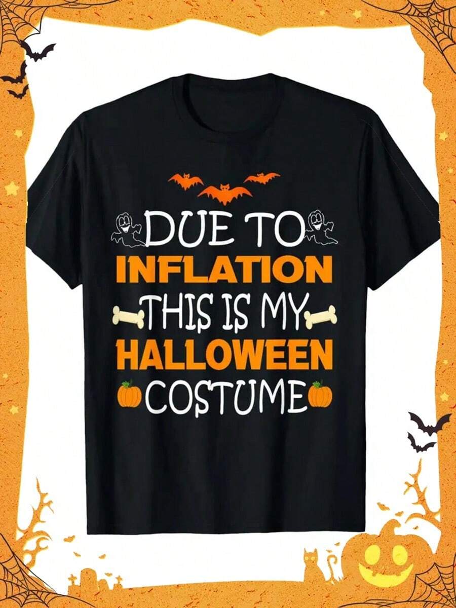Due To Inflation, This Is My Halloween Costume Men's T-Shirt,Nightmare Before Christmas,Christmas,Halloween Costumes,Funny T Shirts,Summer Outfits,Thanksgiving Day,Men Graphic Tees,Streetwear Men - Black - View 1