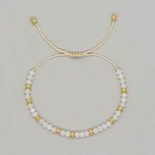 1PC/Fashion Personalized/Crystal Plated Gold Beads Women's Jewelry Handmade Friendship Bead Bracelet/Women, Couples/Friends/Suitable For Daily Commuting, Holiday Parties, Family And Friends Gifts, Birthday Gifts, As Well As The Preferred Gift For Women, Couples And Girlfriends On Holidays