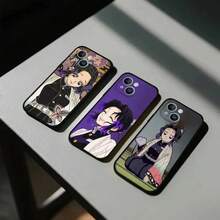 Custodia per iPhone Kimetsu No Yaiba, Custodia per iPhone Kocho Shinobu, Custodia nera per iPhone 16 15 11 13 14Pro Max Plus X Xr Xs Max 12Mini, compatibile con più modelli