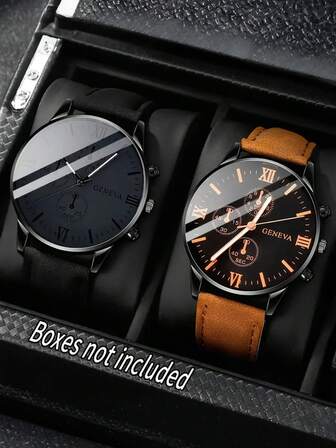 Conjunto de 2/1 relojes de cuarzo con esfera redonda y estilo de negocios clásico y moderno, orientado a jóvenes. Adecuado para que los niños lo usen. Adecuado para estudiantes. Muy apropiado para usar en la vida diaria como ir a la escuela, fiestas y viajes. Muy adecuado como regalo para amigos, regalos de cumpleaños, regalos de temporada de graduación. Es el regalo perfecto para niños y un regalo para el Día del Padre.