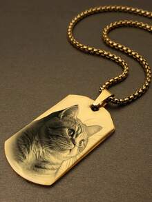 1件个性化照片心形项链，可定制刻字照片项链，个性化照片项链，方形心形照片项链，送给妈妈/妻子的礼物，不锈钢银色、金色、黑色项链，可定制刻字照片吊坠项链，周年纪念日、情人节、圣诞节、万圣节礼物 - 彩色 - 查看 11