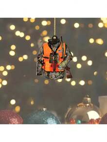 2D Acrylic Hunting Gear Car Rearview Mirror Ornament - Home, Outdoor & Theme Party Multi-Functional Decoration, Perfect Christmas Tree Decoration, Ideal Dad Gift - Multicolor - View 5