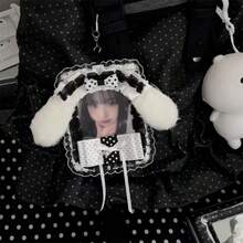 可爱兔猫蕾丝卡套 粉色白色手工卡套 - 均碼 - 查看 6