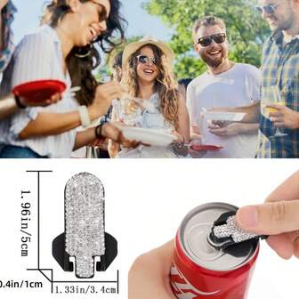 1ชิ้น ที่เปิดกระป๋องง่ายแบบแมนนวลประดับพลอยเทียมพร้อมพวงกุญแจ เหมาะสำหรับโซดา เบียร์ เครื่องดื่ม ที่เปิดฝากระป๋อง เครื่องมือเปิดฝาโซดาป้องกันการรั่วไหล ใช้ได้กับเครื่องดื่มกระป๋องอลูมิเนียม เช่น โคล่า
