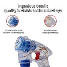 Kids Bubble Gun, No Solution Included, Suitable For Children, Automatic Bubble Machine, Suitable For Party Favors, Birthdays, Outdoor And Indoor Activities, Summer, Party Toys - 藍色 - 查看 7