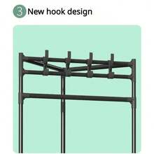 Corner Coat Rack With Hooks, Freestanding Bedroom Clothes Hanger, Simple Storage Rack For Wall, Bedroom