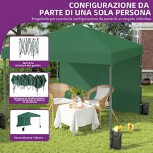 BALCONERA 3 X 3 M Pop-Up Gazebo – Waterproof & Anti-UV Folding Gazebo, Garden Tent/Party Tent With Carry Bag And Ropes For Patio, Beach, Camping, Market & Festival - 綠色 - 查看 8