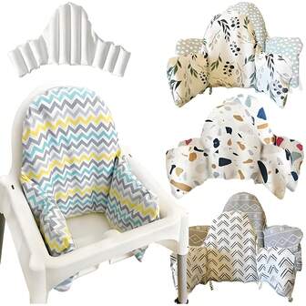 1pc Infant Seat High Chair Cushion Baby Dining Chair Sofa Chair Double Sided Printing Seat Cover Highchair Inflatable Back Cushion, Built-In Inflatable Cushion, Baby Sitting More Comfortable