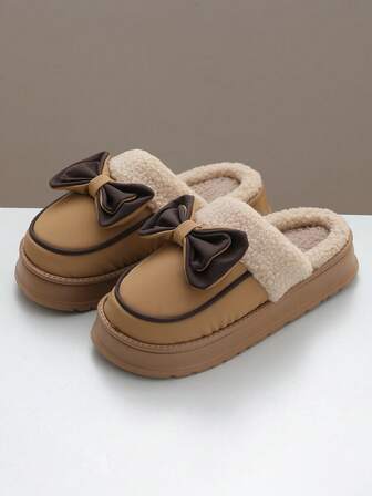 Women's Plush Lined Slippers With Thick Sole, Cute Fluffy Indoor/Outdoor Wear, Winter 2025 New Arrival