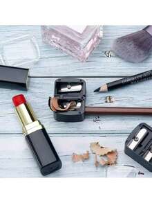 Temperamatite per trucco con 5 fori/fori doppi, temperamatite professionale per cosmetici per matita sopracciglia, eyeliner, matita labbra, strumento per il trucco universale con lama per forniture per ufficio, scuola e uso domestico (fori di diverse dimensioni)