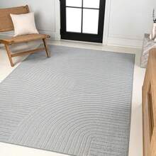 1pc Retro Curve Minimalist Geometric Area Rugs For Living Room, Floor Carpet For Bedroom, Carpets Home Decor Rugs, Homestay Hotel, Non-Slip Machine Washable Carpet, Home Decor Room Decor - 樣式 4 - 查看 2