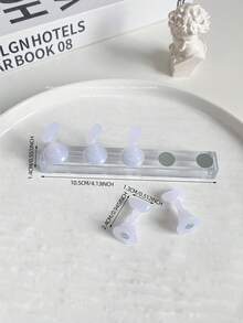 Accesorios de decoración de uñas - 1 set incluye: 1 base transparente acrílica larga, 5 puntas de práctica de uñas de resina de colores aurora, herramienta de práctica de arte de uñas, accesorios de fotografía de arte de uñas, accesorios de lujo coreanos