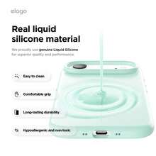 Elago Minimalist Dopamine Magnetic Liquid Silicone Case For IPhone Air, Compatible With MagSafe, Liquid Silicone Material, Protective Cover, Shockproof, Slim Phone, Fashion, Velvet - For Men, For Women, Luxury, Fashion, High Quality - Bầu trời xanh biếc - Xem 7