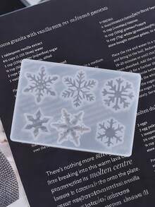 1 pièce Moule en silicone 3D en forme de flocon de neige, facile à démouler et durable, convient pour les décorations de fête, les biscuits, le chocolat, moule de cuisson DIY