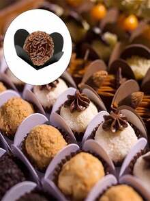 巧克力纸包装、巧克力/糖果托、花形折叠纸包装、纸杯蛋糕衬垫、松露包装、巧克力杯衬垫、糖果甜点杯、松饼、情人节、婚礼派对、生日派对 - 彩色 - 查看 2