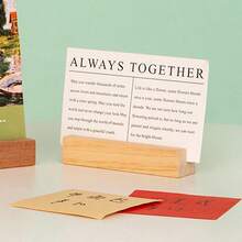 10 pièces de bases en bois non peintes, convenant pour l'affichage de cartes de visite, photos, menus, cartes postales et tableaux d'affichage. Support de carte de visite de bureau portable. Base d'affichage de bijoux