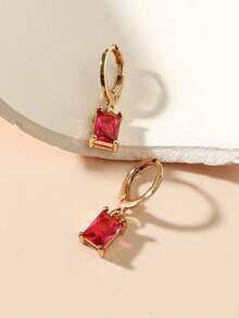 2pcs Minimalist Square Zirconia Stud Earrings, Gift For Women, Suitable For Daily, Date, Party - Multicolor - View 6