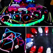 145pcs Glow In The Dark Party Supplies - LED Finger Lights, Foam Glow Sticks, Bunny Ear Hair Band Holder, Glow Sticks Bracelets, Glow Sticks & Tube Glasses For New Year's, Birthday, Wedding, Christmas, Halloween & Concert Light Up Parties Decoration, Halloween Party Props - Nhiều màu - Xem 8