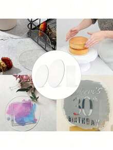 1pc Acrylic Round Cake Stand, 4/6/8/10 Inch Clear Plastic Round Cake Display Riser, Acrylic Cake Stand, Ideal For DIY Projects, Crafts, Cake Making, Desserts And Decorative Accessories, Blank DIY Crafts, Suitable For Valentine's Day, Mother's Day, Wedding, Birthday Party, Christmas And More