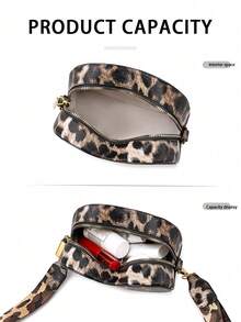 Leopard Print Heart-Shaped Bag Women's Shoulder Crossbody Bag, Fashionable Mini Love Bag, Suitable For Daily Travel, Parties, Leisure, Also Suitable For Giving Gifts To Female Friends