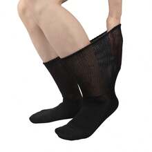 4双装糖尿病袜，男女通用，透气宽松，无束缚感，无缝袜口，加宽船袜 - 彩色 - 查看 8