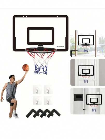 1 Set Wandmontierter Basketballkorb, transparentes Basketballbrett, Innen-Basketball-Trainingsausrüstung, Weihnachten