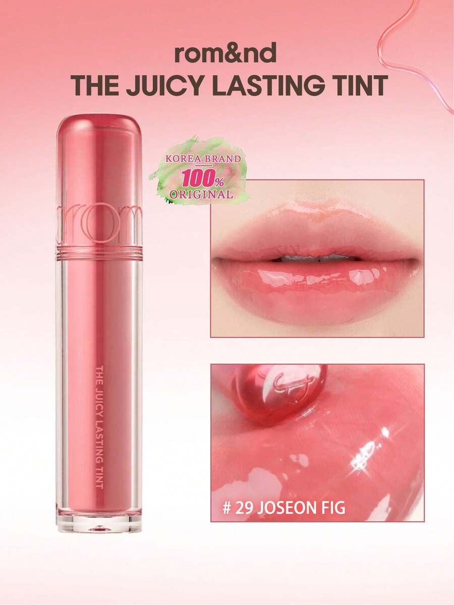 Rom&nd Son tint lâu trôi Romand 29 màu quả sung Hàn Quốc, kết cấu dạng thạch, dưỡng ẩm, bóng mượt, không bết dính, có thể thoa nhiều lớp, nhẹ nhàng, lâu trôi, đầu cọ hình trái tim vát cạnh, kích thước nhỏ gọn, lớp son rạng rỡ, trang điểm công sở chỉ trong 5 giây, mỹ phẩm Hàn Quốc, 3.5g/0.12oz