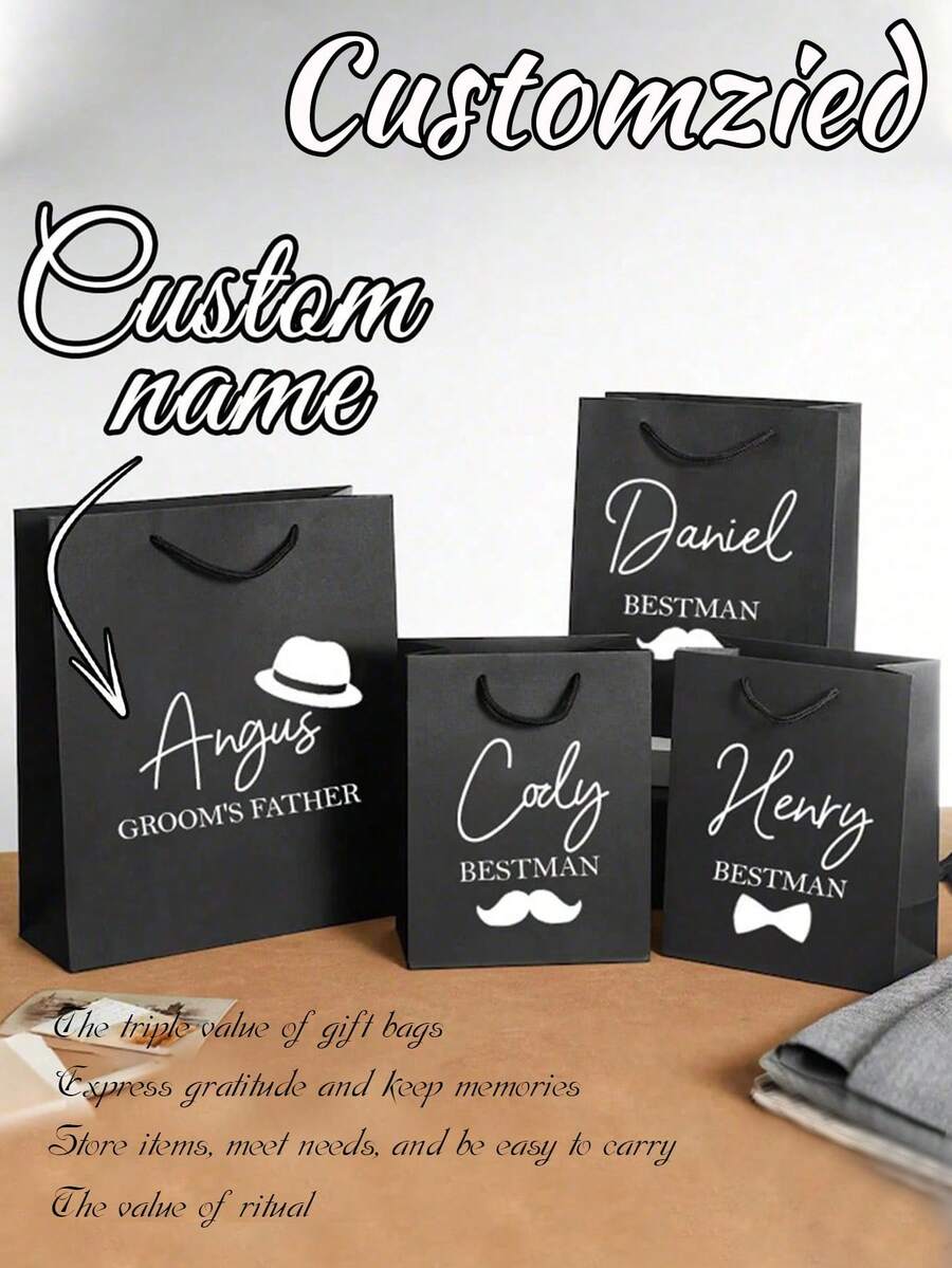 1 pièce Sac cadeau, Sac cadeau personnalisé pour garçon d'honneur, Sac cadeau de haute qualité pour garçon d'honneur, Sac cadeau personnalisé pour mariage, anniversaire, enterrement de vie de garçon, cadeau de retour de mariage
