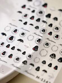 Dark Vintage Mushroom 5D Nail Stickers Cute Cartoon Plant Jelly Gothic Whimsical Self Adhesive Decoration Nail Art Decals