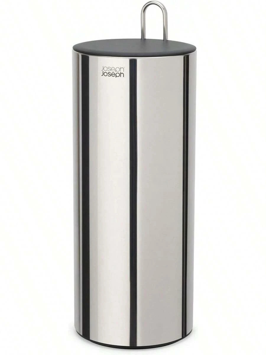 Joseph Joseph EasyStore Luxe Stainless Steel Concealed Toilet Paper Holder Stand Storage With Lid, Hods Up To 3 Rolls - Người giữ - Xem 1