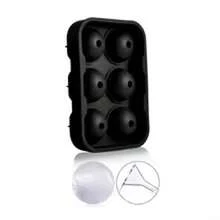 6-Grid Round, Skull-Shaped, And 4-Grid Rose-Shaped Ice Cube Balls. Large Ice Cube Maker Suitable For Whiskey Cocktails And Homemade Beverage Refrigeration Ice Molds - Black - View 3