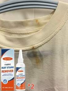 100ml Jue Fish Gewebe-Rostentferner - Mildes Waschmittel, Kleidungsrostentferner, Kleidungsbleiche, Kleidungsreiniger, Leistungsstarker Flecken- und Fettentferner für Kleidung, Universalwaschmittel, Universalrostentferner