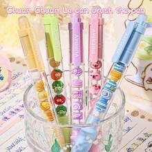 قلم حبر جاف بحبر أسود، قابل للسحب بتصميم كاواييي دب، قبضة سيليكون مريحة، مناسب للمدرسة والمكتب والامتحانات، اكسسوارات قلم خرزي DIY