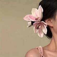 1 Women's Simulated Egg Flower Hair Clip, Designed Gently To Secure The Back Of The Head Hair, Suitable For Work, Dates, Vacations, And Other Occasions. - Màu vàng - Xem 3
