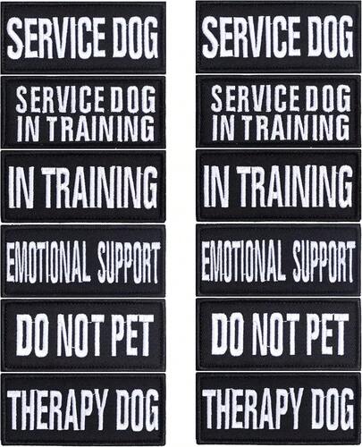 12 Pieces Removable Tactical Dog Harness  Vest Patches Do Not Pet In Training And  Dog Vest Patches(3.6 X 1.6Inch)