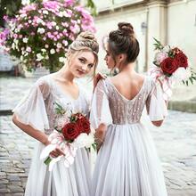 1 Bouquet Wedding Bouquets For Bride Bridesmaid Artificial Roses Flowers Bridal Bouquet For Rustic French Vintage Formal Wedding Home Decoration 11.41in,Party Birthday,Valentine'S Day,Mother'S Day Gift - 酒紅色 - 查看 1