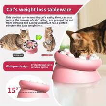 Zwei Farben stehen zur Auswahl: Neue Katzen-Selbstunterhaltung und Langeweile Slow Food Geschirr, Katzennäpfe, Bildungsnapf, Futternapf für Haustiere und Fütterungsschalen