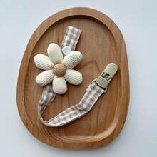 1 件格子布花与熊奶嘴夹，婴儿奶嘴牵引绳 - 布藝奶嘴鏈按扣款 - 查看 1