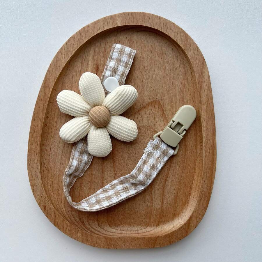 1 件格子布花与熊奶嘴夹，婴儿奶嘴牵引绳 - 布藝奶嘴鏈按扣款 - 查看 1